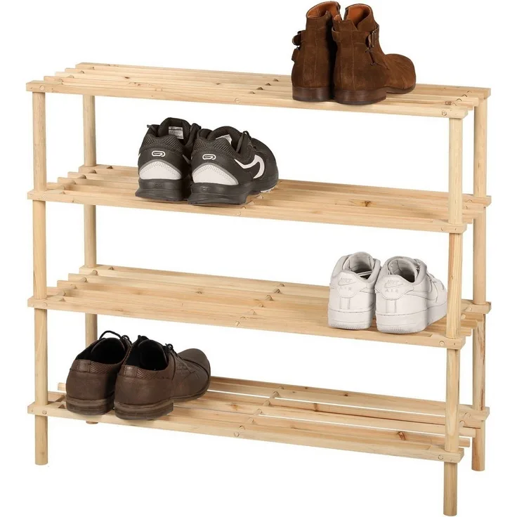 Urban Living Wood & CO Schuhregal, 4 Ebenen, 74 x 26 x 68 cm