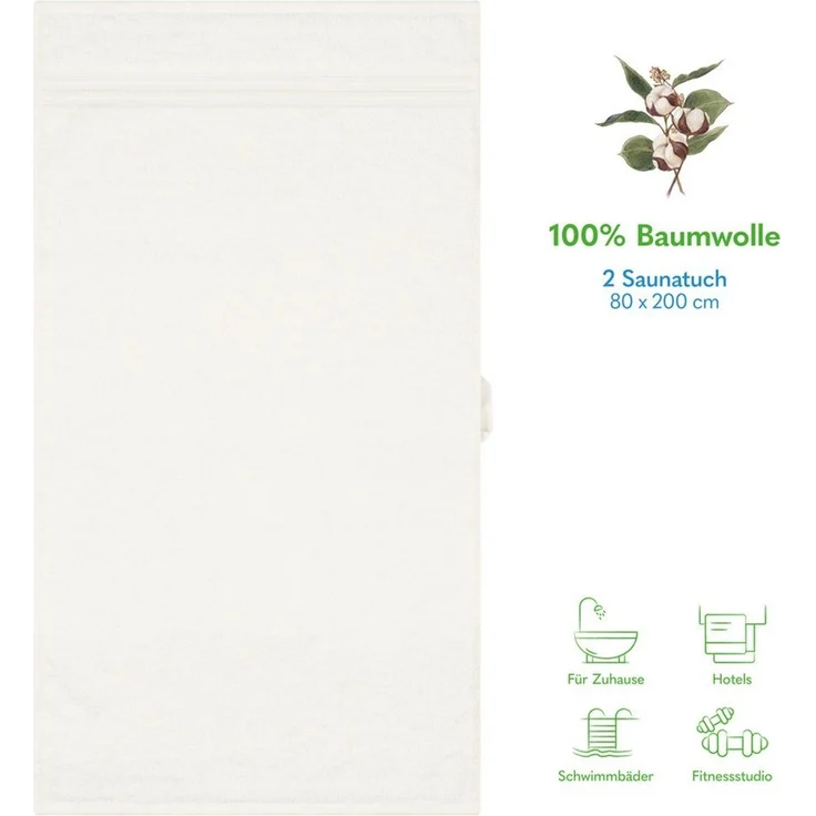 HAMMETEX Saunatuch Hammetex 2er Set extra große Saunatücher, Frottier (Packung, 2-St), 100% Baumwolle – Weich & Saugfähig – Luxuriöse Große Spa-Badetücher – Bild 3
