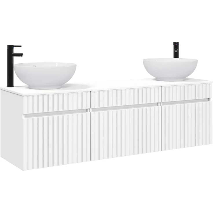 vidaXL Badezimmerschrank-Set 3 stk. Weiß 157 x 44,5 x 80 cm 3405757 – Bild 2