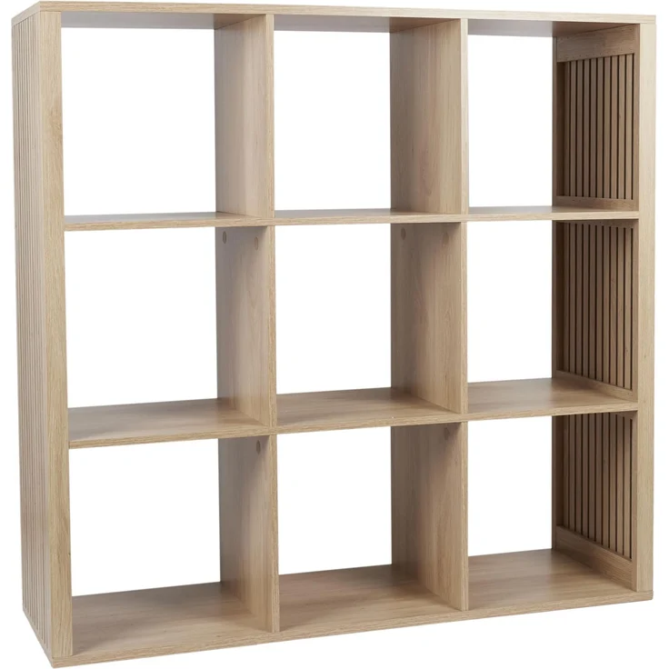 HOME DECO FACTORY Modulares Regal 9 Fächer Klaus MDF-Holz Braun | Sperrholz, modulares Regal, 9 Fächer, Kollektion Klaus, Wohnzimmer Schlafzimmer Flur, große Kapazität, stapelbar, Braun