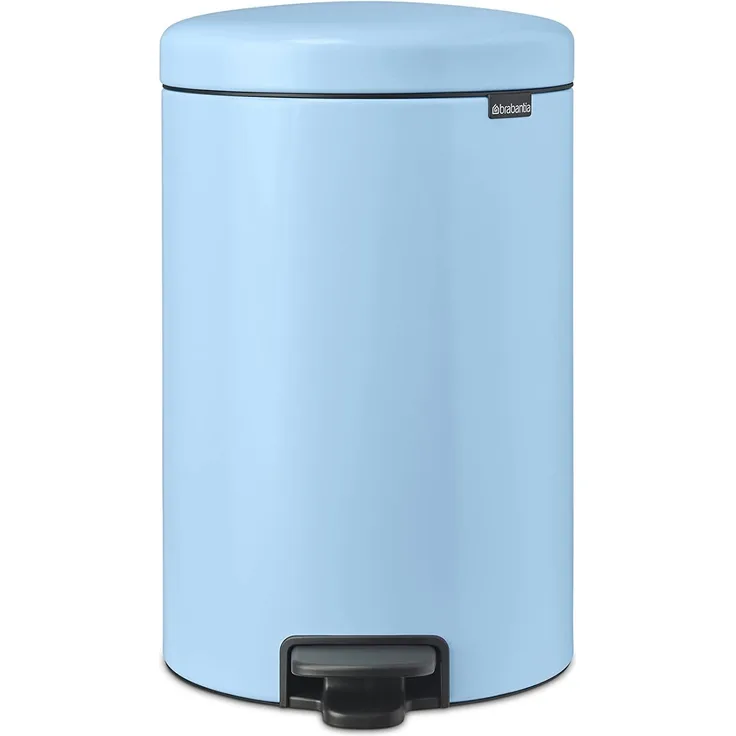 Brabantia - NewIcon Treteimer 20L - Medium Abfalleimer für Küche oder Schlafzimmer - Sanft Schließender Deckel - Leichte Pedalbedienung - Entnehmbarer Inneneimer - Dreamy Blue - 29 x 38 x 47 cm