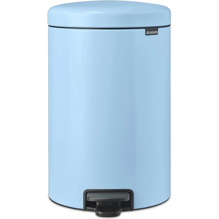 Brabantia - NewIcon Treteimer 20L - Medium Abfalleimer für Küche oder Schlafzimmer - Sanft Schließender Deckel - Leichte Pedalbedienung - Entnehmbarer Inneneimer - Dreamy Blue - 29 x 38 x 47 cm