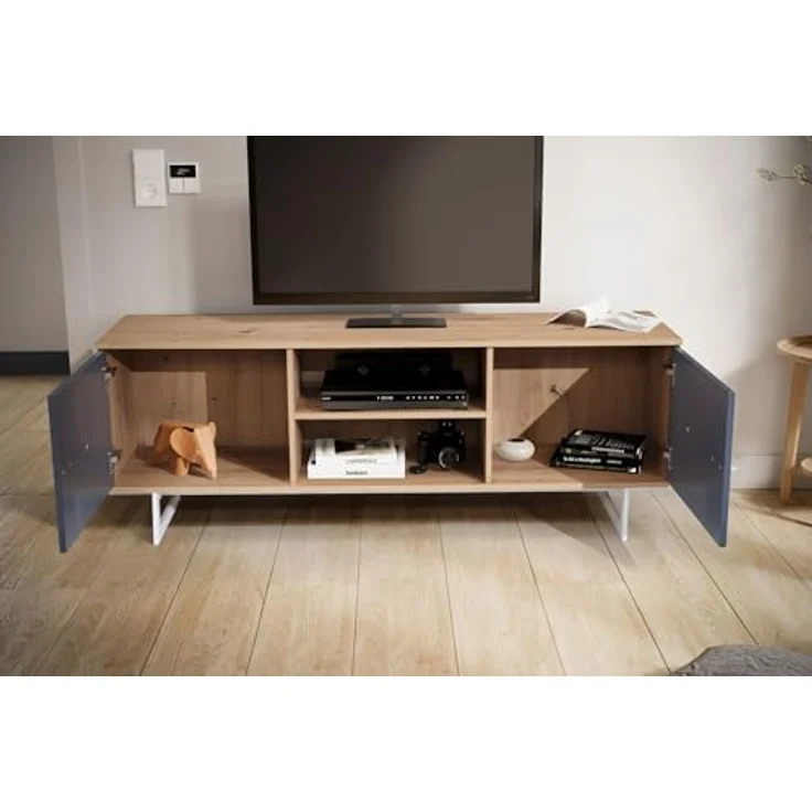 Livetastic Lowboard, Grau, Eiche, Metall, stehend, 150x55x40 cm, für Wohnzimmer und Wohnwände – Bild 6