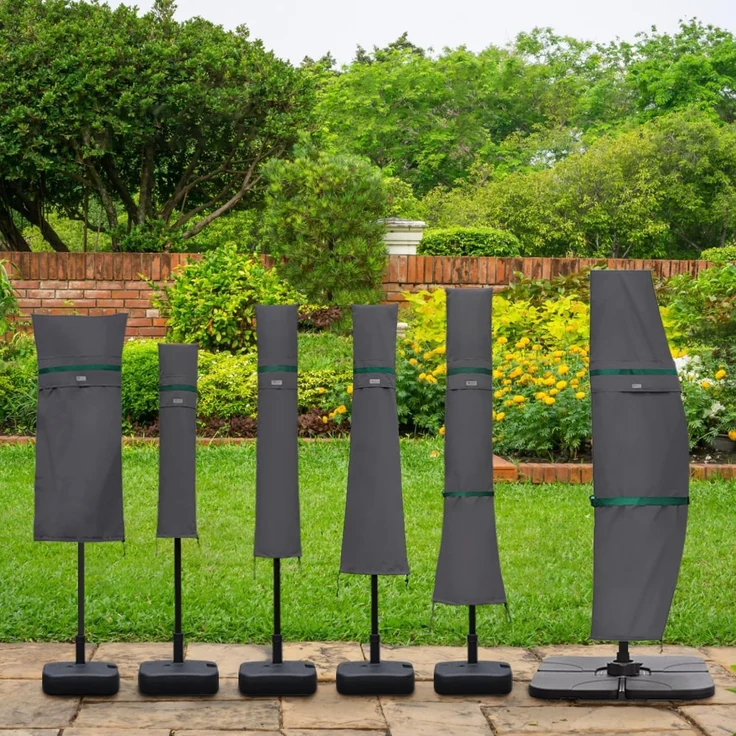 Sekey Sonnenschirm Schutzhülle mit Stab, Abdeckhauben für 350cm / 200x300 cm Gartenschirm mit Belüftungsöffnungen, Abdeckung für Marktschirm/Balkonschirm, wasserdicht – Bild 2