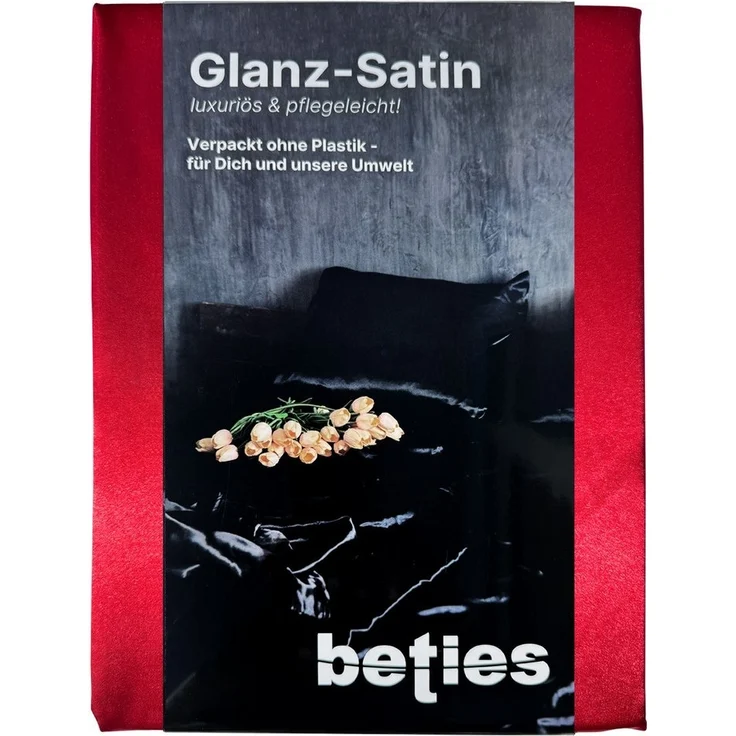 beties Spannbettlaken Glanz Satin, Satin, Gummizug: Rundum, (1 Stück), anschmiegsam & edel – Bild 3