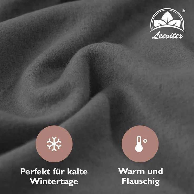 leevitex® Spannbettlaken für kalte Nächte – angenehm weich, passgenau, farbstark & pflegeleicht, Gummizug: Rundum – Bild 3