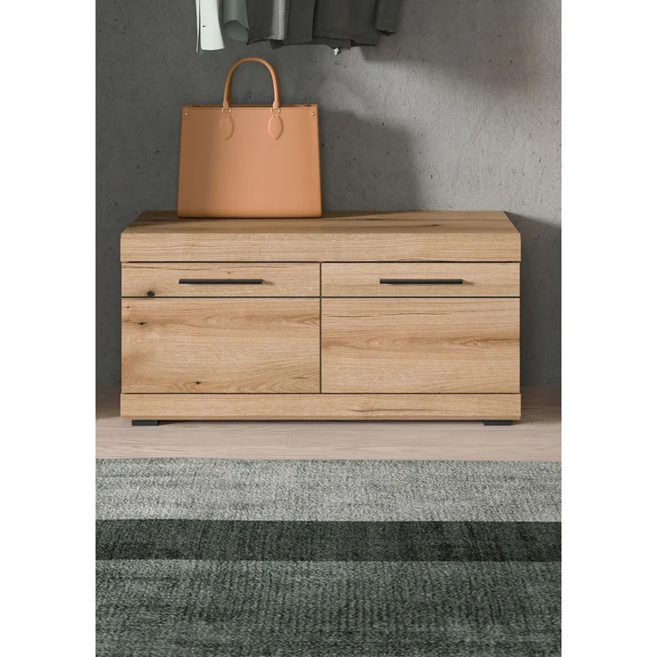 Sitzbank (B/H/T: 90x44x40 cm) in Evoke Oak Nachbildung – Bild 6