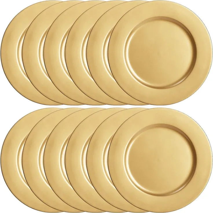 Goldene Platzteller 12 Stück 33CM Weihnachten Party Deko