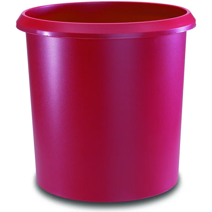 Läufer 26504 Papierkorb Allrounder 18 Liter, rot, rund, Mülleimer mit Griff, stabiler Kunststoff