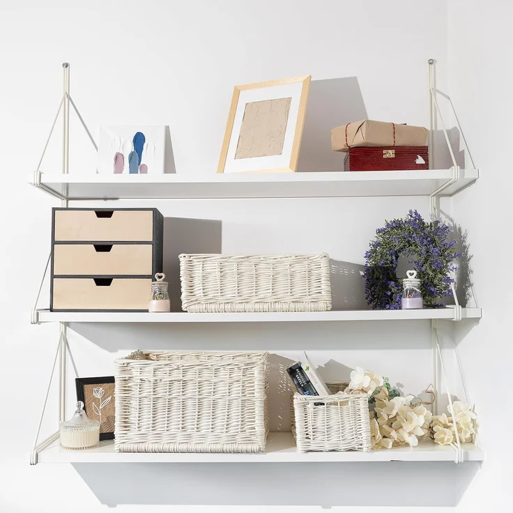 Creative Home Holzkiste Weidenkorb Aufbewahrungskorb, Handgeflochten, Haltbar (1 St), Korb Geflochten Naturkorb mit Griffen Aufbewahrung – Bild 8