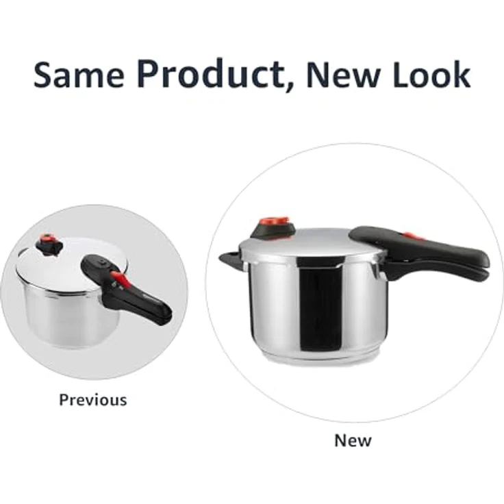 Amazon Basics Schnellkochtopf aus Edelstahl - mit Dampfgarer, induktionsgeeignet - 6 Liter, Silber – Bild 6