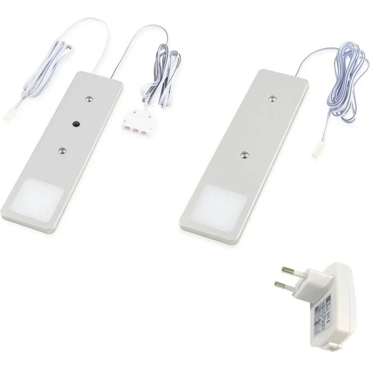 kalb LED Unterbauleuchte LED Unterbauleuchte Solid2, SET silbergrau, mech. Schalter, 3W, 2er Set neutralweiß, warmweiß/neutralweiß