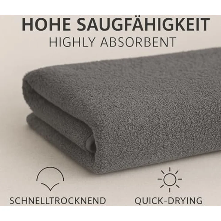 Betz Badetücher 2 Stück Badetuch groß XXL Saunatücher Strandtuch Dresden 100x200 cm, 100% Baumwolle (Set, 2-St), Farbe anthrazit – Bild 7
