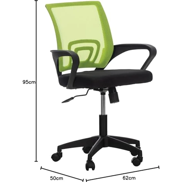 TPFLiving Bürostuhl Audrey, Ergonomischer Drehstuhl mit atmungsaktivem Netzbezug, Grün, 62x95x50 cm – Bild 2