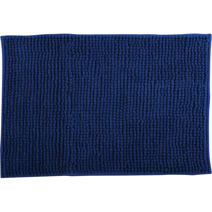 MSV Badteppich Badvorleger Duschvorleger Chenille Hochflor Badematte 40x60 cm – Blau