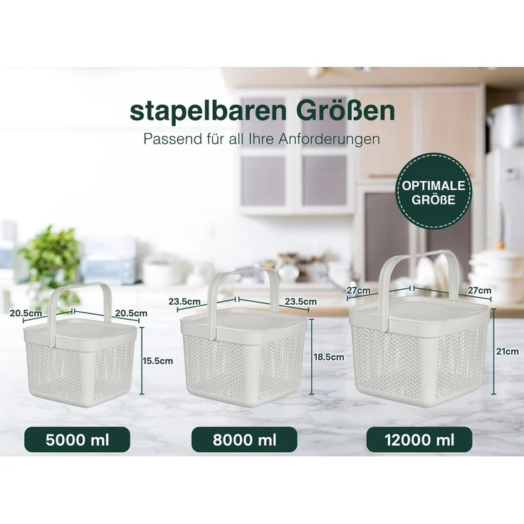 uandu home Vorratsdose Kartoffel Aufbewahrungsbox Küche, Zwiebeln, Knoblauch Aufbewahrung, (Korb für Spielzeug, Wäschekorb, Regal Korb, Aufbewahrungskorb für Bad, Vorratskorb, Küchen Aufbewahrung & Organizer) – Bild 2
