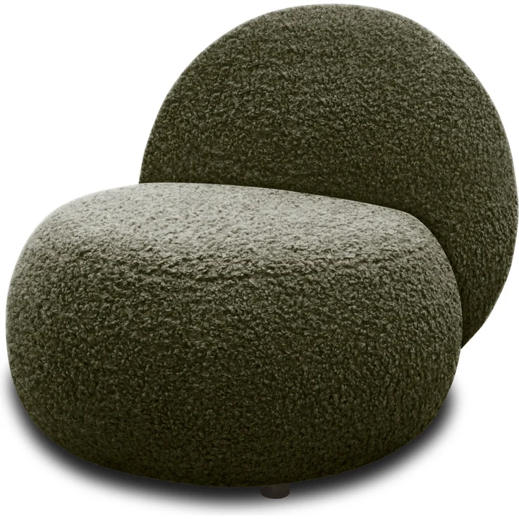 DOMO. collection Sessel 700 016, Polstersessel, rund, gepolsterte Rückenlehne, Füße mit Filzgleitern, Armsessel, Polsterganitur, 73 x 75 x 76 cm (BxTxH), grün – Bild 3