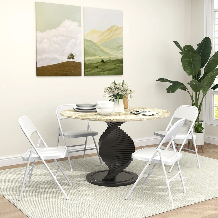 Set mit 4 Klappstühlen, 46.0×45.0×78.0cm, Weiß, MELAYR – Bild 3