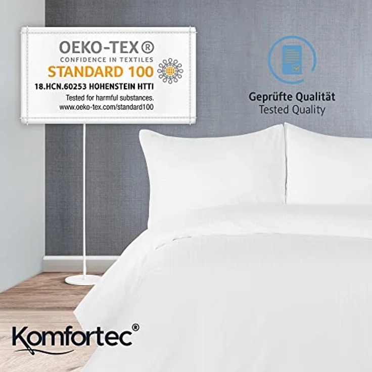 Komfortec Bettwäsche Deluxe, 2&3 Teilig, 140x200 cm, 155x220 cm, 200x200 cm oder 220x240 cm, 100 % Mikrofaser (120 g/m), 2 teilig, Bettwäsche-Sets mit Reißverschluss, Weich und Bügelfrei – Bild 8