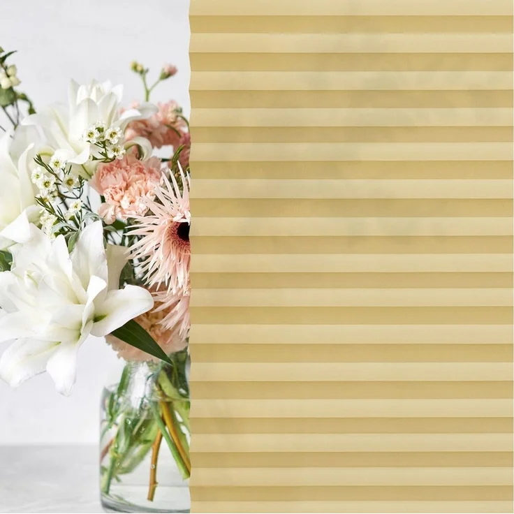 jalousiescout Plissee Pure Premium 40x100cm Beige Klemmfix ohne Bohren, halbtransparent, ohne Bohren, verspannt, Klemmfix, Polyester-Stoff, blickdicht und lichtdurchlässig – Bild 2