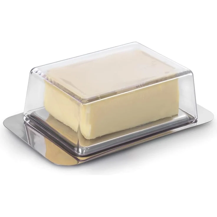 METALTEX 253305000 Butterdose für 250 g Butter, 16 x 10 x 4,6 cm, Inox, Deckel transparent – Bild 2