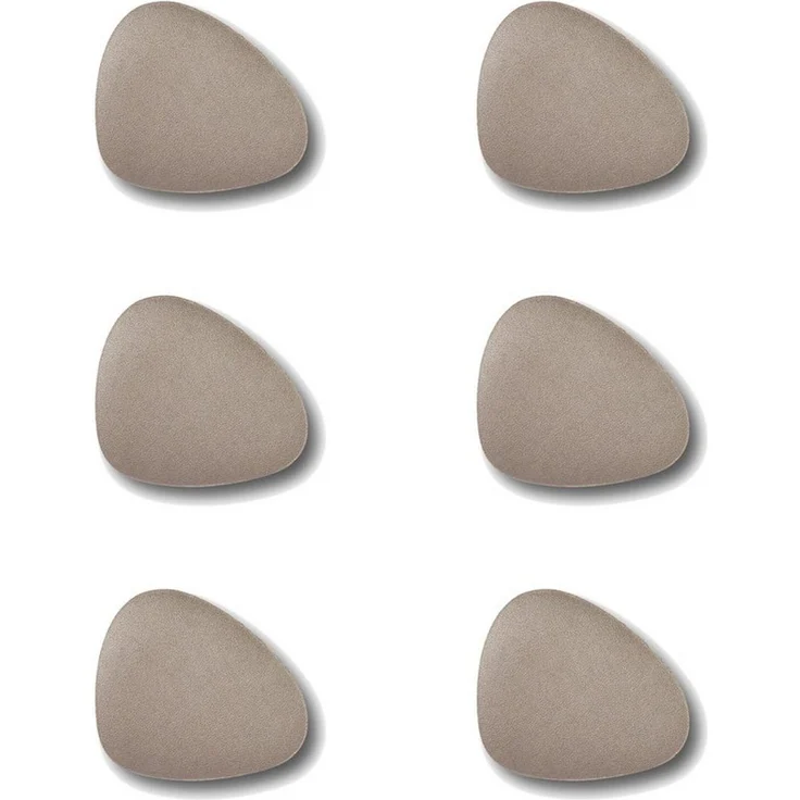 Basera® Glasuntersetzer 6er-Glasuntersetzer-Set Kunstleder gebogen, 6-tlg, metallic taupe, 12x10 cm – Bild 5