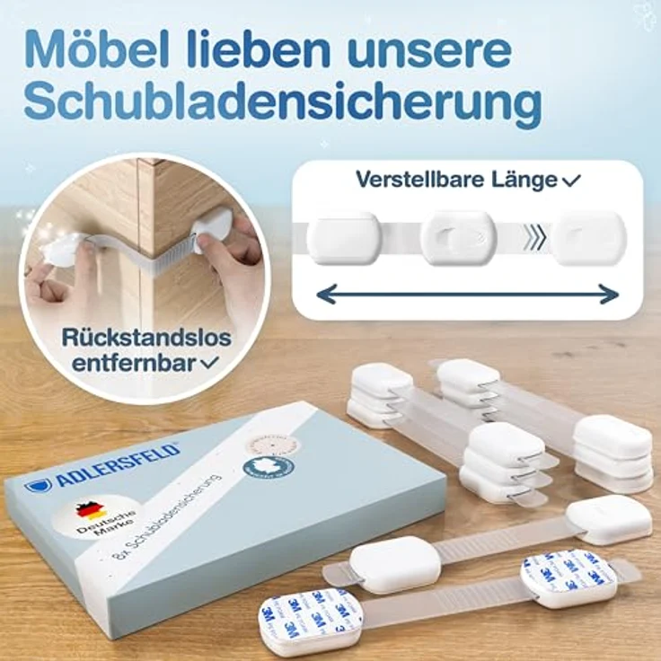 Adlersfeld® Schubladen- und Schranksicherung (8 Stück) – Bild 7