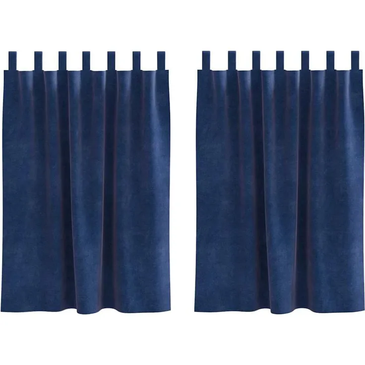 Verdunkelungsvorhänge 2 pcs | für Wohnzimmer & Schlafzimmer Dunkelblau 140 x 140 cm Samt