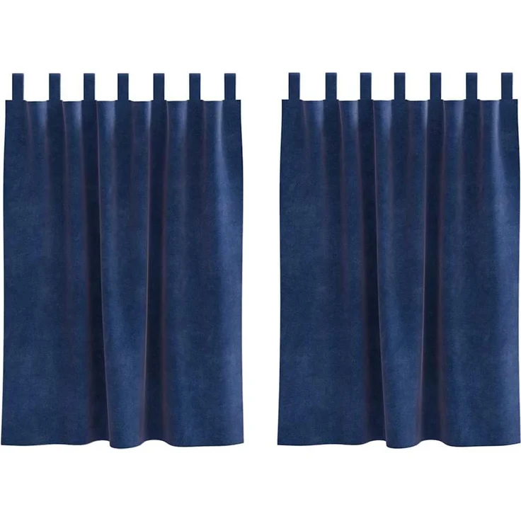 Verdunkelungsvorhänge 2 pcs | für Wohnzimmer & Schlafzimmer Dunkelblau 140 x 140 cm Samt – Bild 1