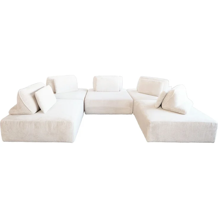 KAWOLA Modulsofa WIOLO SOFT 5 Module 5 Rückenkissen Cord cremeweiß 84 x 222 x 333 cm – Bild 3