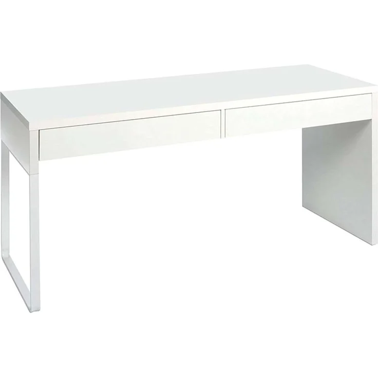 Habitdesign Touch, Schreibtisch mit 2 Schubladen, Bürotisch, Kanzleitisch, Weiß, Maße: 138 cm (B) x 50 cm (T) x 75 cm (H). – Bild 5