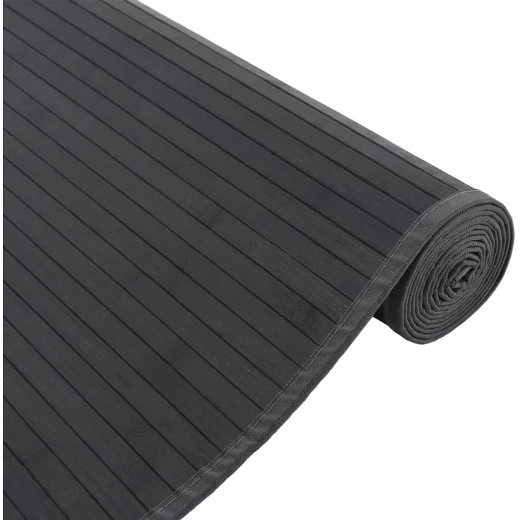 vidaXL Teppich Rechteckig Grau 80x500 cm Bambus 376928 – Bild 4