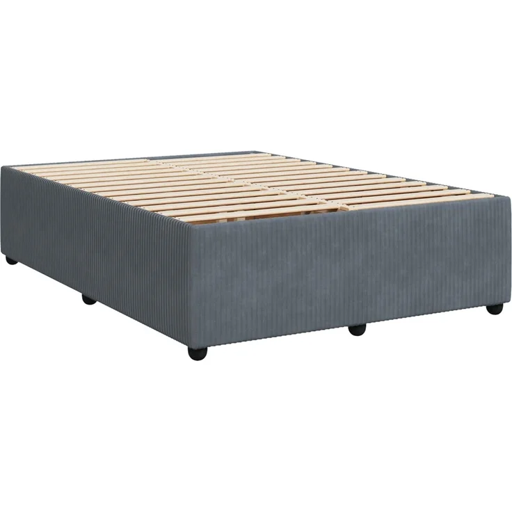 vidaXL Boxspringbett mit Matratze Dunkelgrau 140 x 190 cm Samt 3451668 – Bild 5