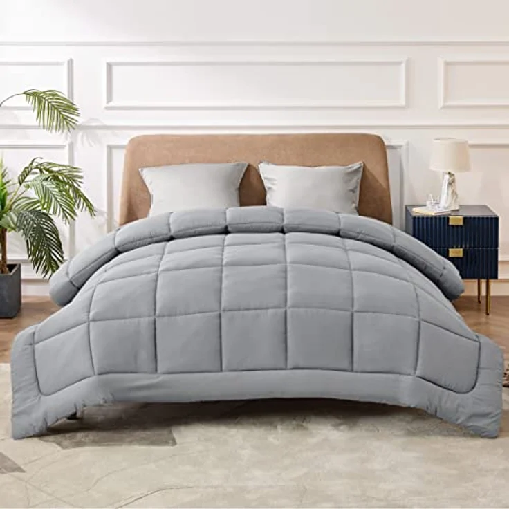 BEDSURE Bettdecke 135x200 Winterdecke 450gsm - Warm Winterdecke 135x200 cm für Winter, 200x135 Waschbar Dicke Winterbettdecke, Grau – Bild 9