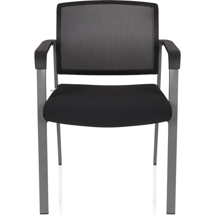 hjh OFFICE Besucherstuhl Konferenzstuhl MEET Stoff/Netzstoff, Schwarz