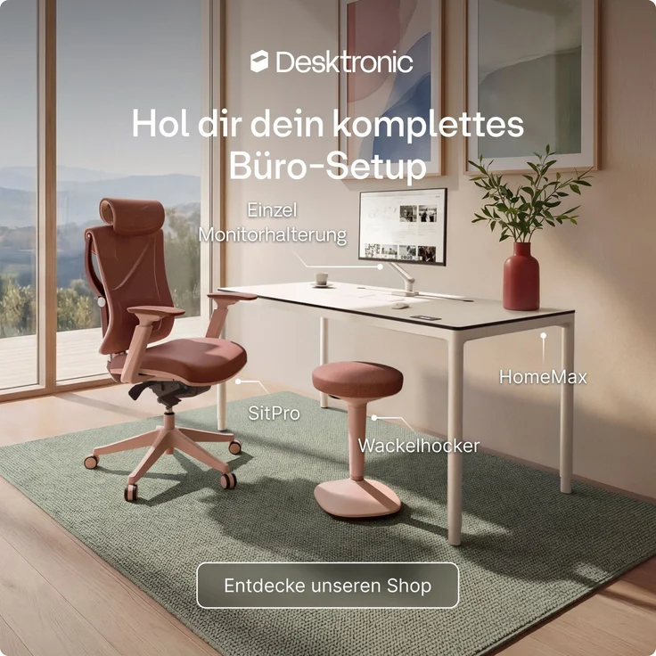 Desktronic Bürostuhl Verstellbarer Ergonomischer SitPro, Rosa 3-Dimensional Armlehne, Integrierte 5-Wege-Lendenwirbelstütze – Bild 9