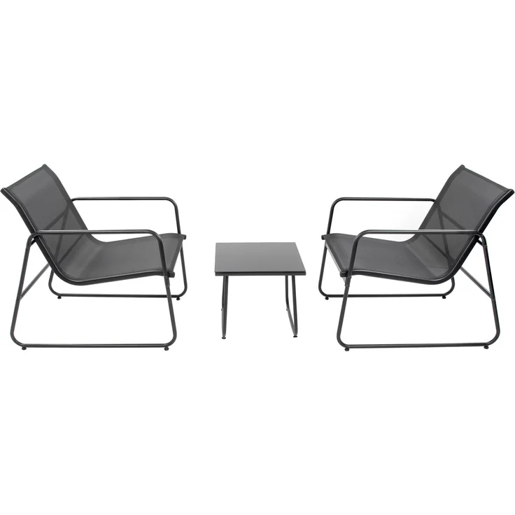 Mali Balkonmöbel Set, Stahl, schwarz, für 2 Personen – Bild 2