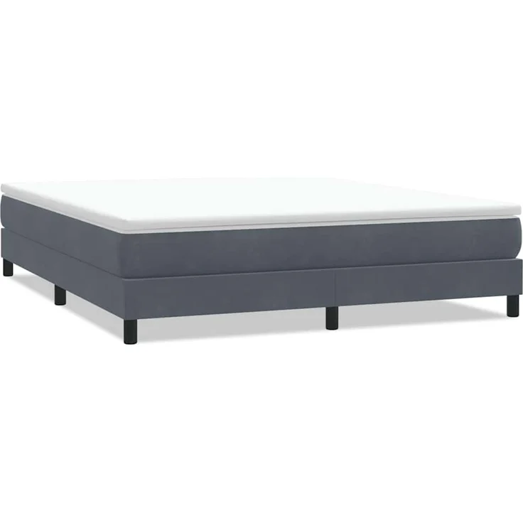 vidaXL Boxspringbett ohne Matratze Dunkelgrau 180x220 cm Samt 3315886 – Bild 1