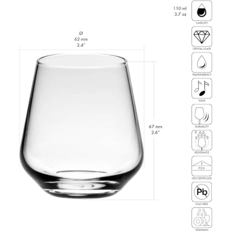 KROSNO Gläser für Kaffee, Espresso und doppelten Espresso 4er-Set 110 ml, Kollektion Coffee Moments – Bleifreies Kristallglas – Minimalistische Gläser für Cappuccino und Latte, spülmaschinenfest – Bild 2