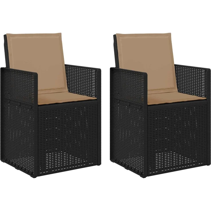 vidaXL Garten Esszimmerstühle 2 Stk. Anthrazit und Taupe PP 899987 – Bild 2