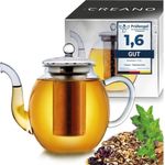 Creano Teekanne Creano Glas-Teekanne 1,0l, 3-teiliger Teebereiter mit integriertem, 1000 l, 1x Glasteekanne