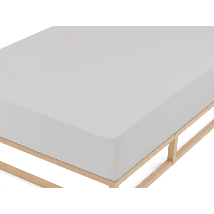 biberna Feinbiber-Spannbetttuch 0002744, sturmgrau, 1x 140x200 cm - 160x200 cm – Bild 1