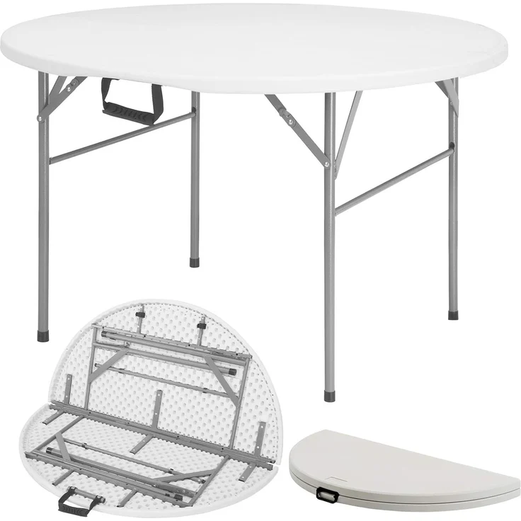 Floordirekt- Gartentisch Klappbar Kunststoff 120x74 cm - Buffettisch mit Tragegriff - Klapptisch für Garten Terrasse und Balkon - Campingtisch 6 Personen (Shiga)