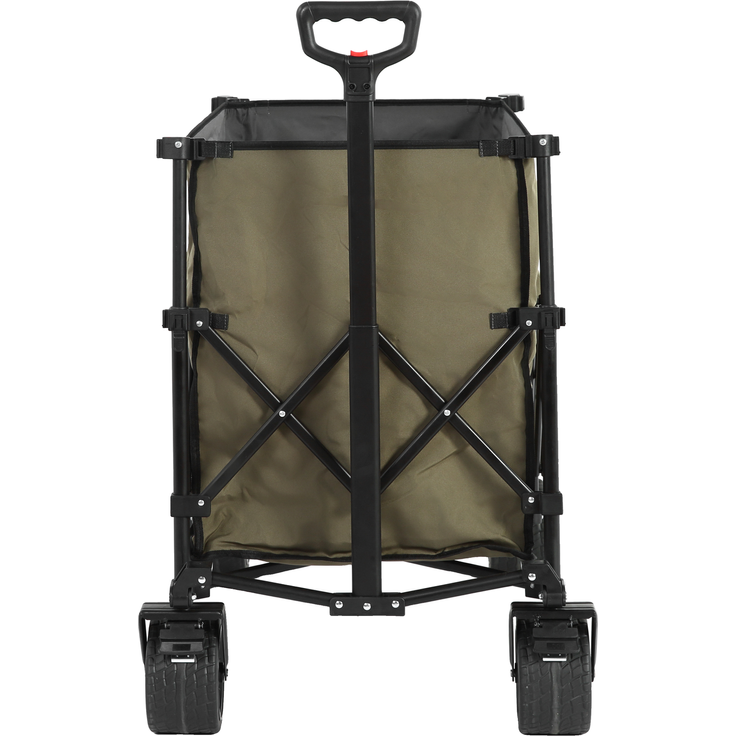 Faltbarer Bollerwagen 300L mit All-Terrain-Rädern, 109x53x83 cm, 100 kg, Armee-Grün – Bild 9