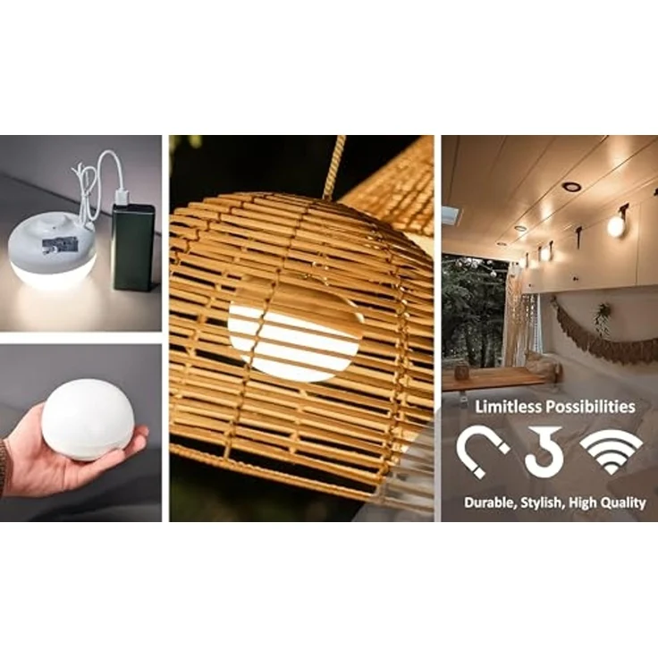 New Garden CHERRY BULB BATTERY Solar&Recharge,white,warm light – Bild 7