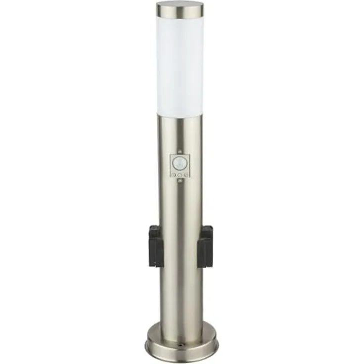 RGB LED Stehleuchte, Bewegungsmelder, 2 Steckdosen, H 60 cm