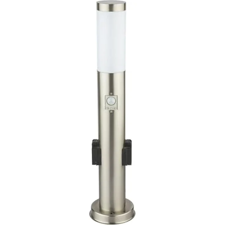 RGB LED Stehleuchte, Bewegungsmelder, 2 Steckdosen, H 60 cm – Bild 1