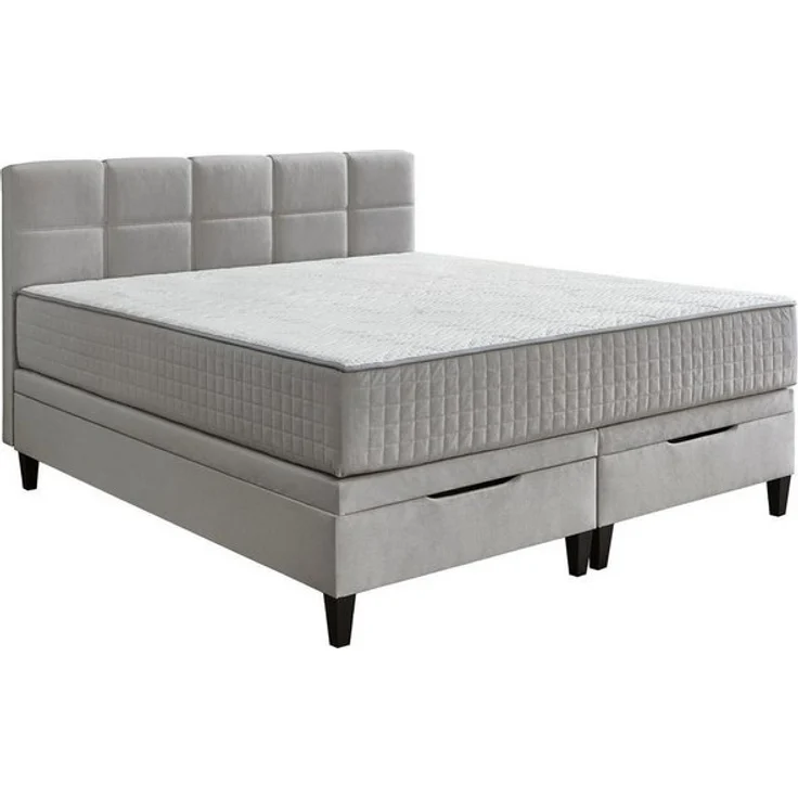 Boxbett Wicky / BX2590 Wien, Polyester, Stoff, Silber, 180 x 114 x 213 cm – Bild 4