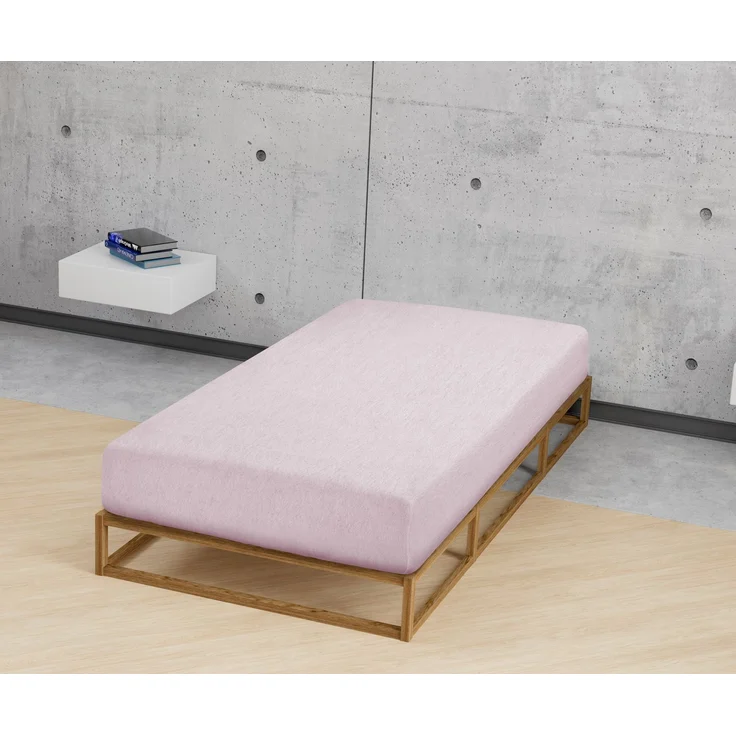 biberna Melange-Flanell Spannbetttuch 0841380 MELANGE UNI, rose, 1x 90x190 cm - 100x200 cm – Bild 4