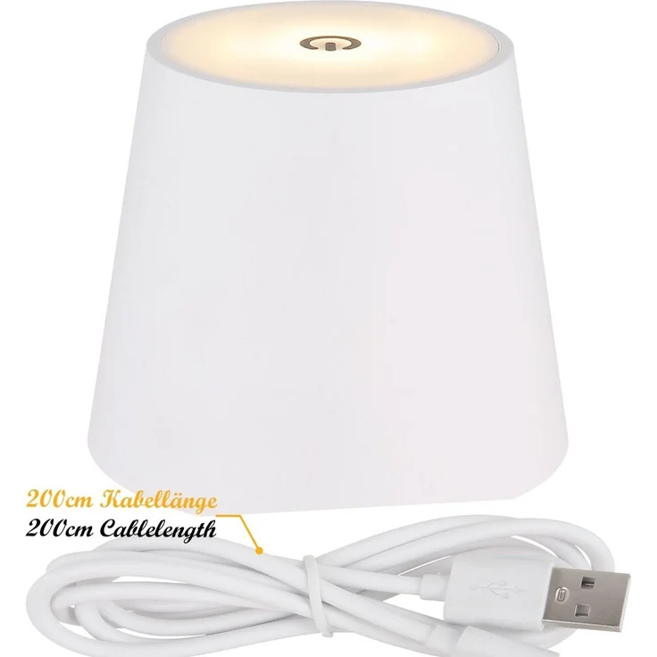 Tischlampe kabellos mit Akku Touch Dimmer Tischleuchte Dimmbar Weiß 58438WS – Bild 6